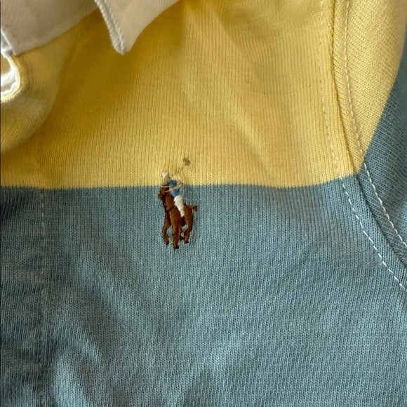 Ralph Lauren Yellow and Blue Polo Romper - Picture 3 of 3